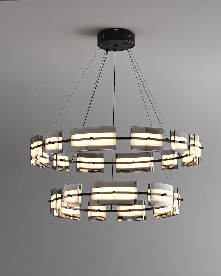 Diff Tiered Circles Glass Chandelier-DF2220