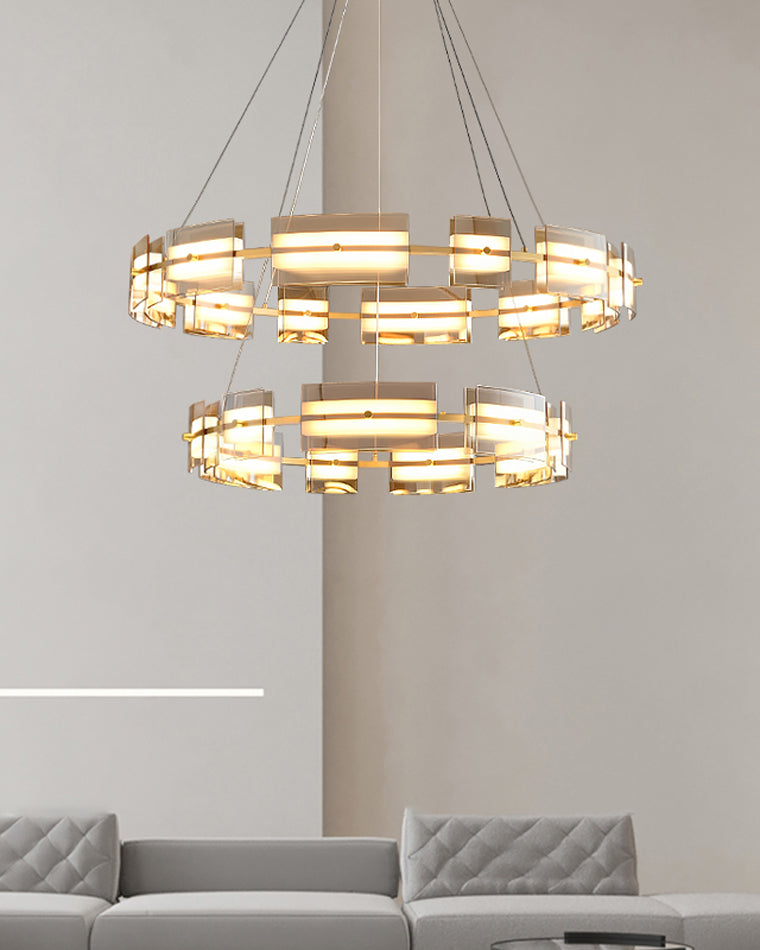Diff Tiered Circles Glass Chandelier-DF2220