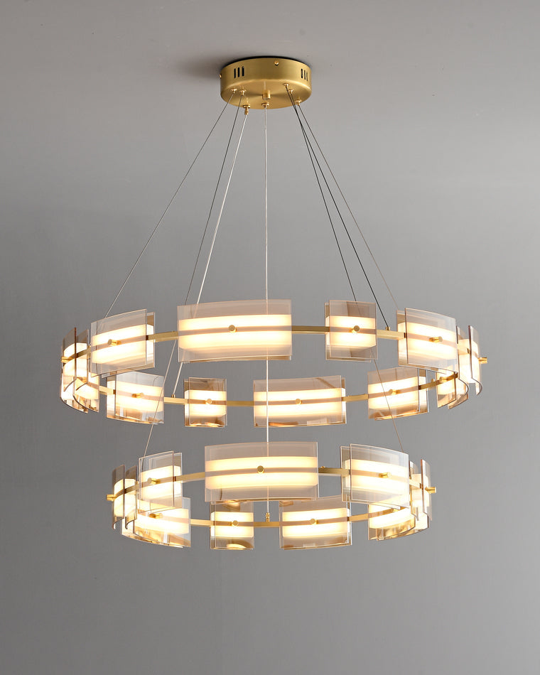 Diff Tiered Circles Glass Chandelier-DF2220