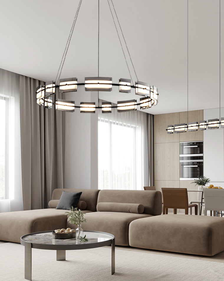Diff Tiered Circles Glass Chandelier-DF2220