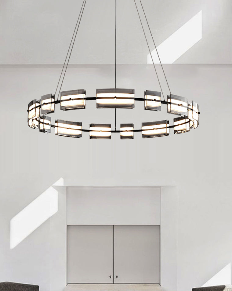 Diff Tiered Circles Glass Chandelier-DF2220