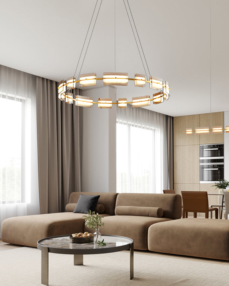 Diff Tiered Circles Glass Chandelier-DF2220