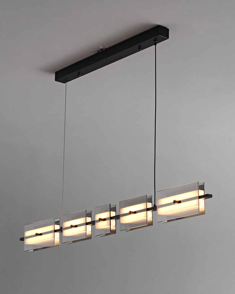 Diff Amber/Smoked Glass Linear Chandelier-DF2221