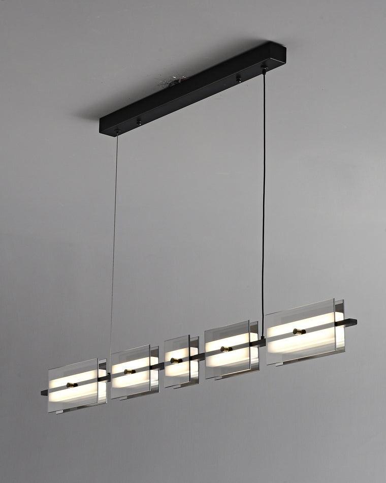 Diff Amber/Smoked Glass Linear Chandelier-DF2221