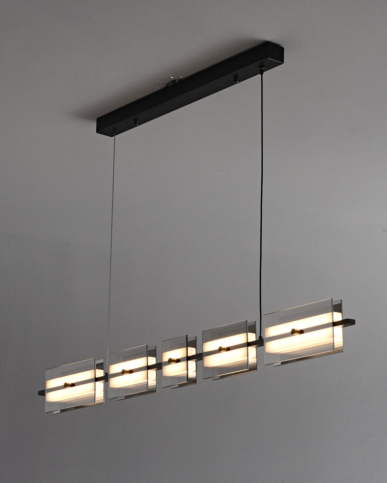 Diff Amber/Smoked Glass Linear Chandelier-DF2221