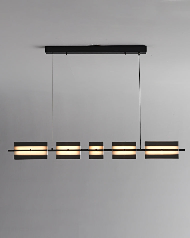 Diff Amber/Smoked Glass Linear Chandelier-DF2221