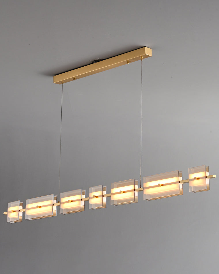 Diff Amber/Smoked Glass Linear Chandelier-DF2221