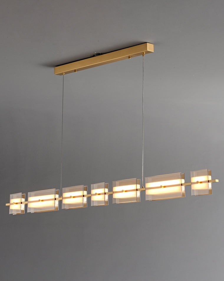 Diff Amber/Smoked Glass Linear Chandelier-DF2221