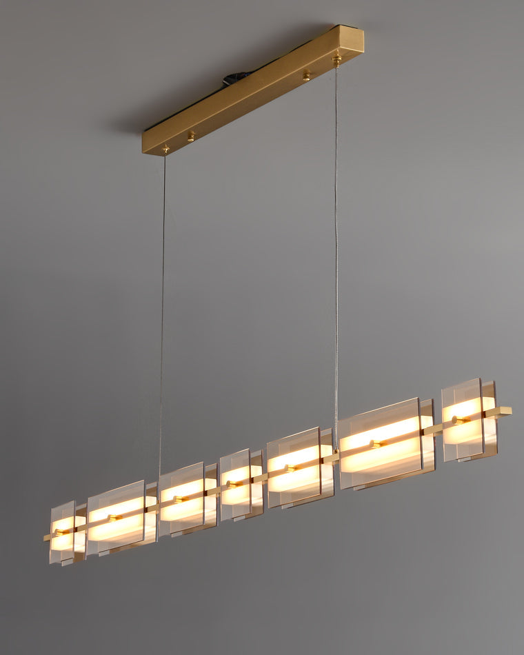 Diff Amber/Smoked Glass Linear Chandelier-DF2221