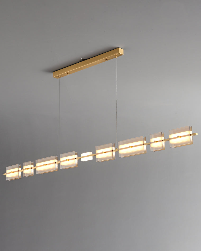 Diff Amber/Smoked Glass Linear Chandelier-DF2221