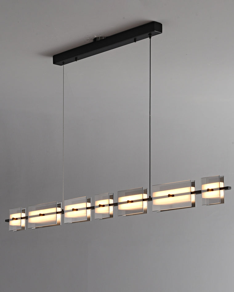 Diff Amber/Smoked Glass Linear Chandelier-DF2221