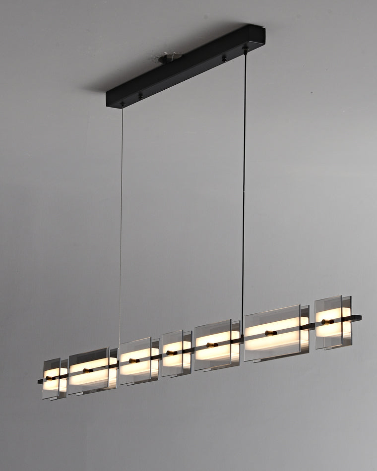 Diff Amber/Smoked Glass Linear Chandelier-DF2221