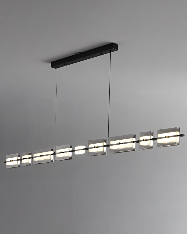Diff Amber/Smoked Glass Linear Chandelier-DF2221
