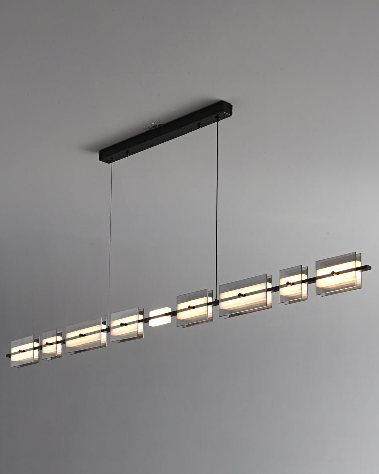 Diff Amber/Smoked Glass Linear Chandelier-DF2221