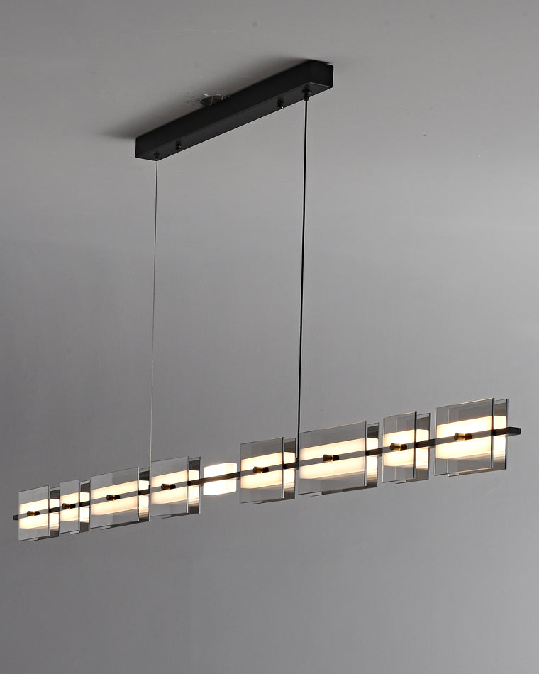 Diff Amber/Smoked Glass Linear Chandelier-DF2221