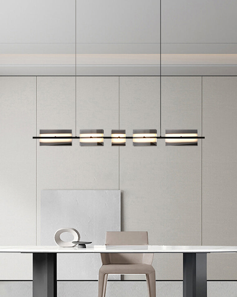 Diff Amber/Smoked Glass Linear Chandelier-DF2221