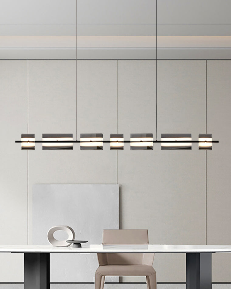 Diff Amber/Smoked Glass Linear Chandelier-DF2221