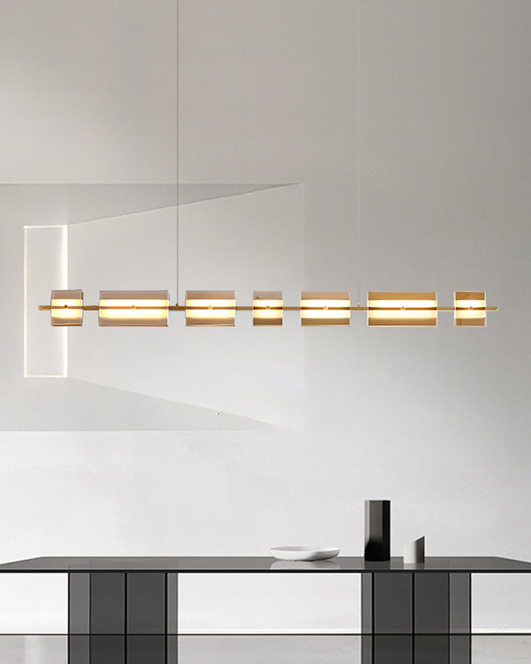 Diff Amber/Smoked Glass Linear Chandelier-DF2221