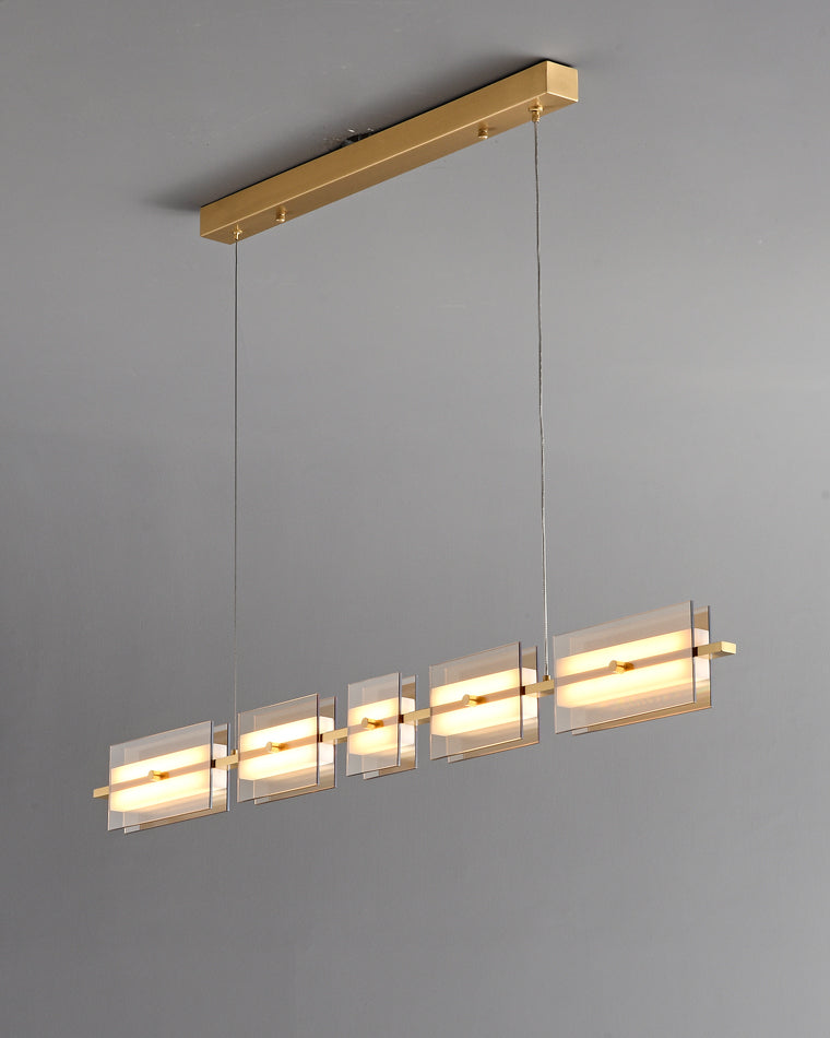 Diff Amber/Smoked Glass Linear Chandelier-DF2221