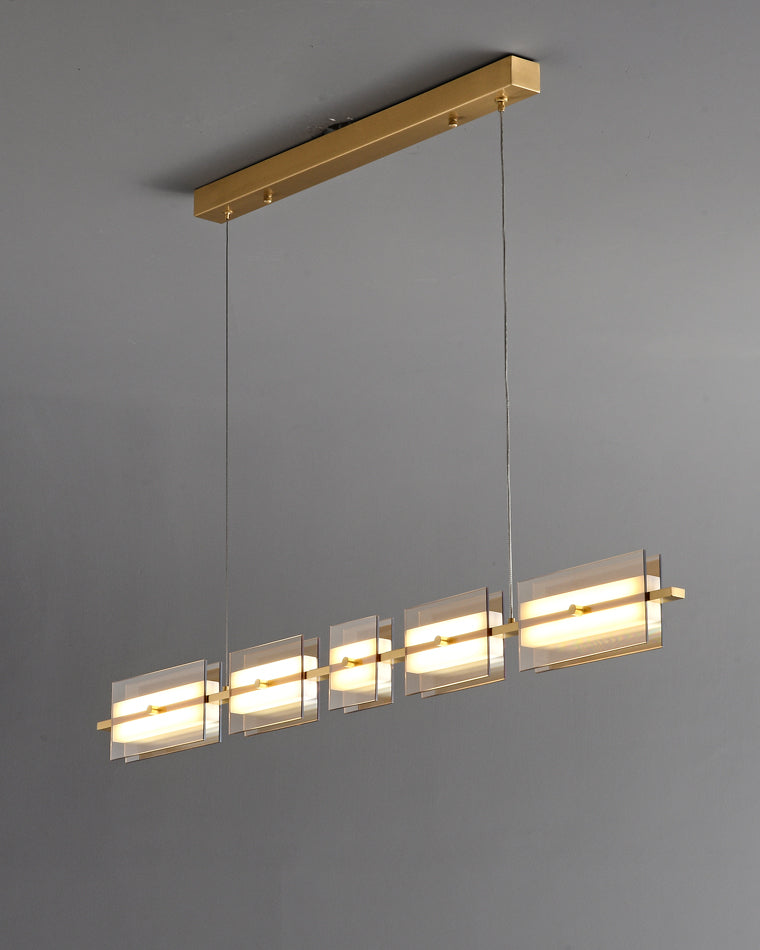 Diff Amber/Smoked Glass Linear Chandelier-DF2221