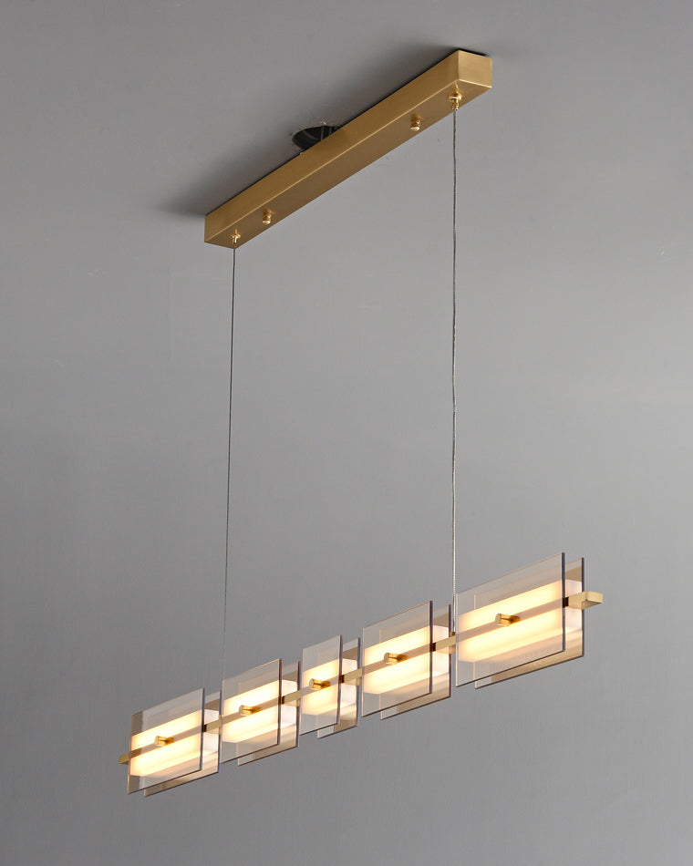 Diff Amber/Smoked Glass Linear Chandelier-DF2221