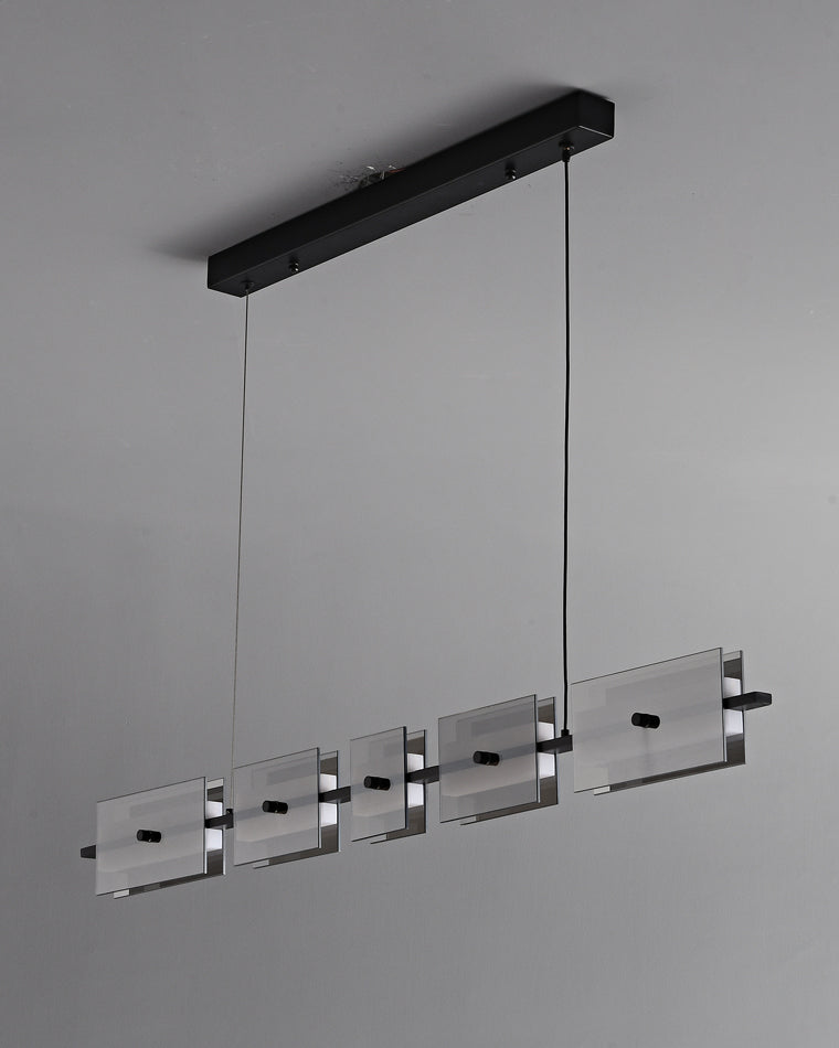 Diff Amber/Smoked Glass Linear Chandelier-DF2221