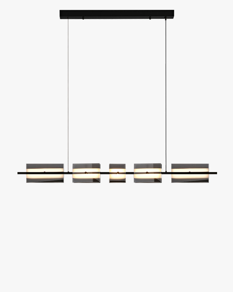 Diff Amber/Smoked Glass Linear Chandelier-DF2221