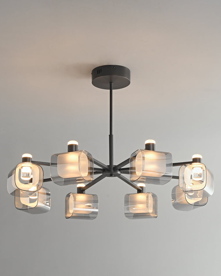 Diff Hollow Rectangular Glass Chandelier-DF2223