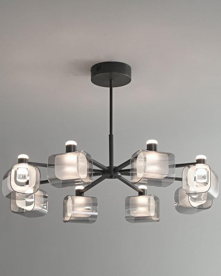 Diff Hollow Rectangular Glass Chandelier-DF2223