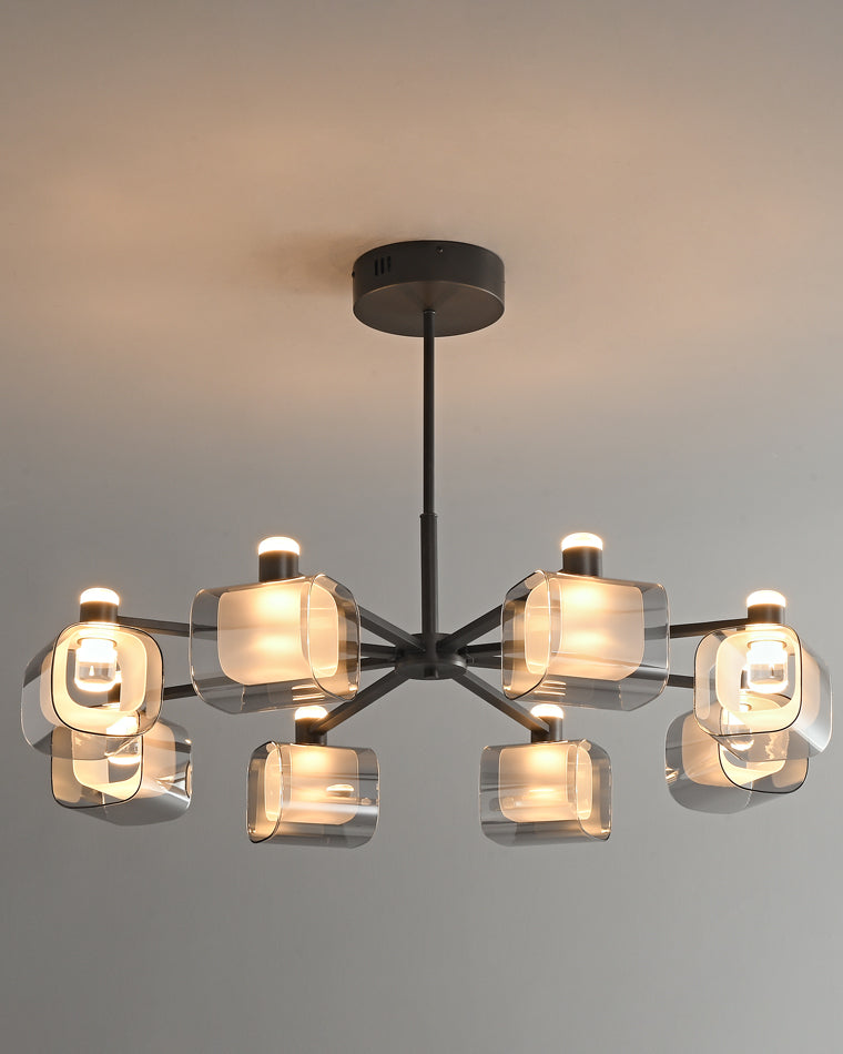 Diff Hollow Rectangular Glass Chandelier-DF2223