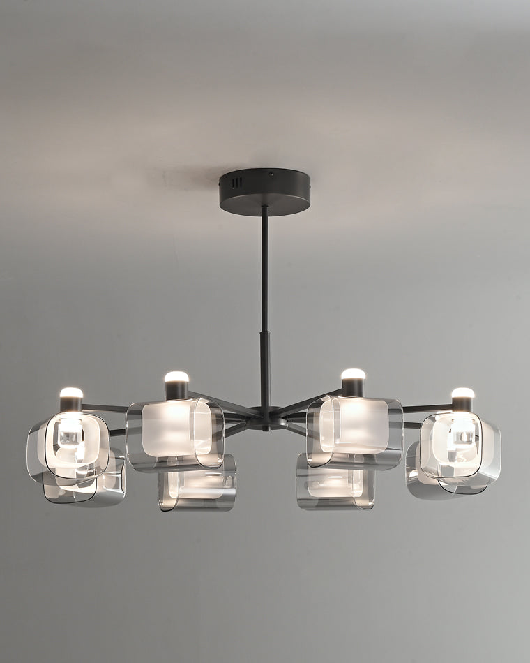 Diff Hollow Rectangular Glass Chandelier-DF2223