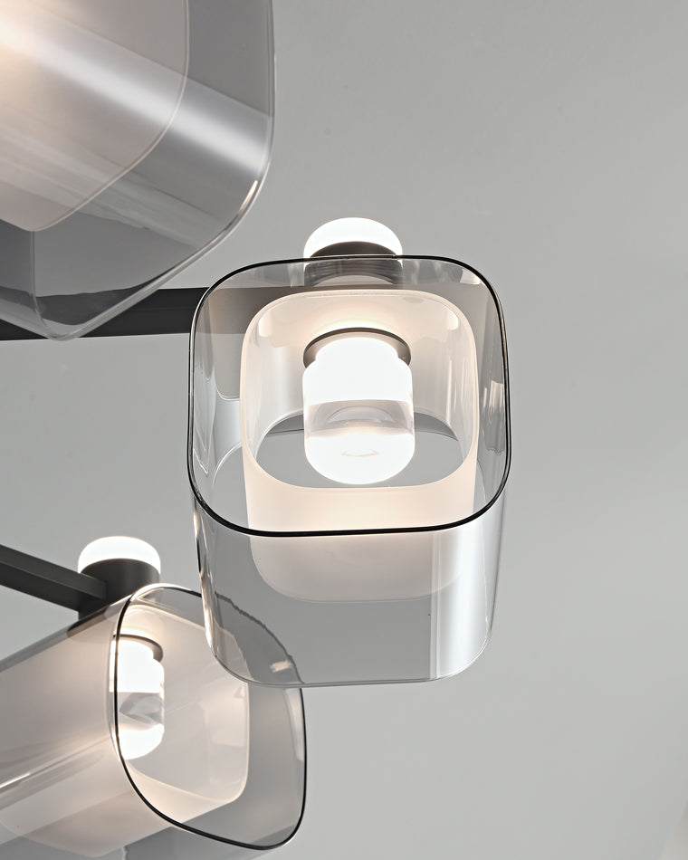 Diff Hollow Rectangular Glass Chandelier-DF2223