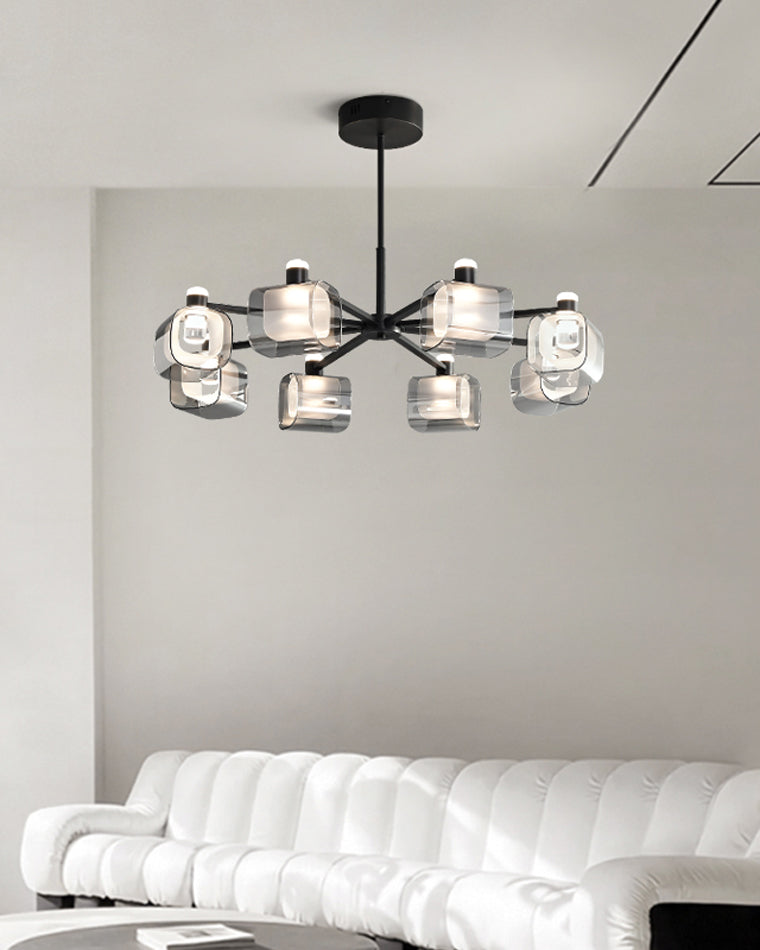 Diff Hollow Rectangular Glass Chandelier-DF2223