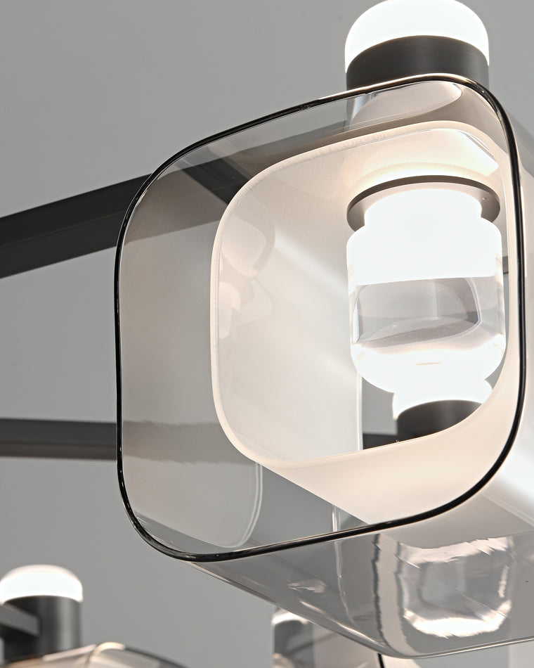Diff Hollow Rectangular Glass Chandelier-DF2223