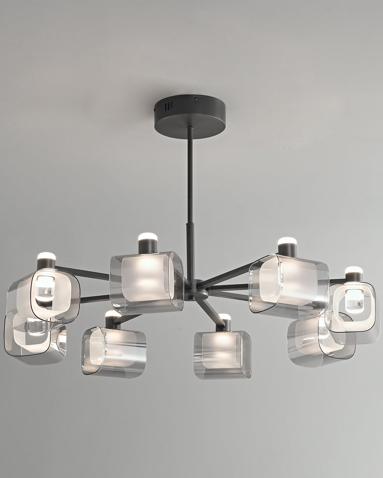 Diff Hollow Rectangular Glass Chandelier-DF2223