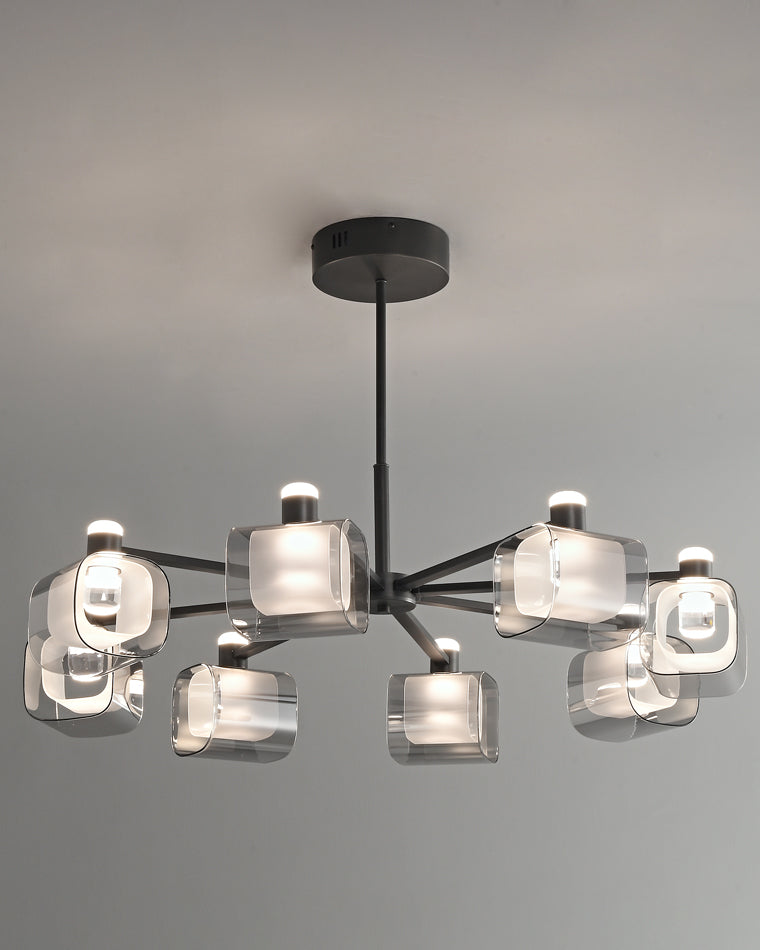 Diff Hollow Rectangular Glass Chandelier-DF2223