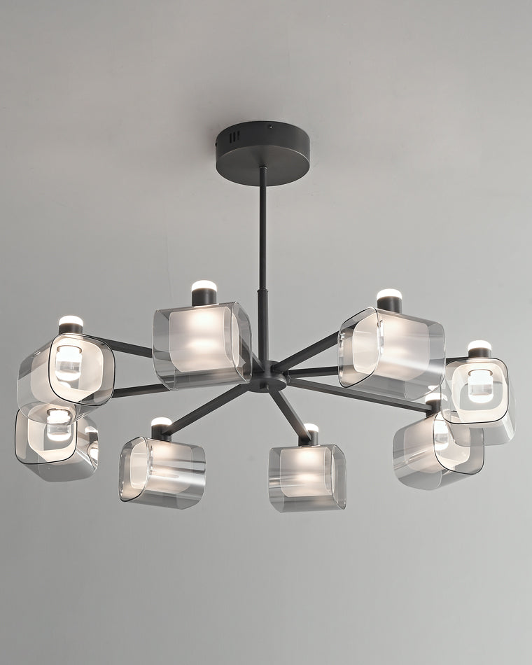 Diff Hollow Rectangular Glass Chandelier-DF2223