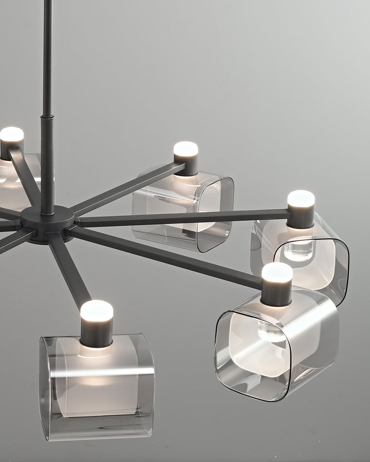 Diff Hollow Rectangular Glass Chandelier-DF2223
