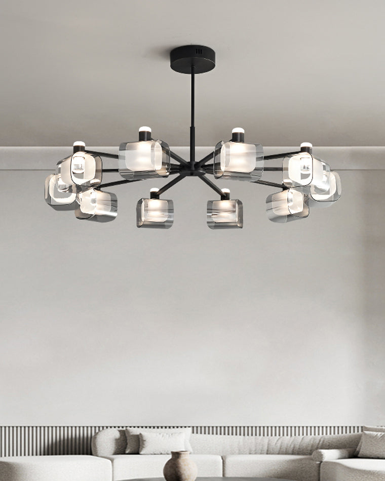 Diff Hollow Rectangular Glass Chandelier-DF2223