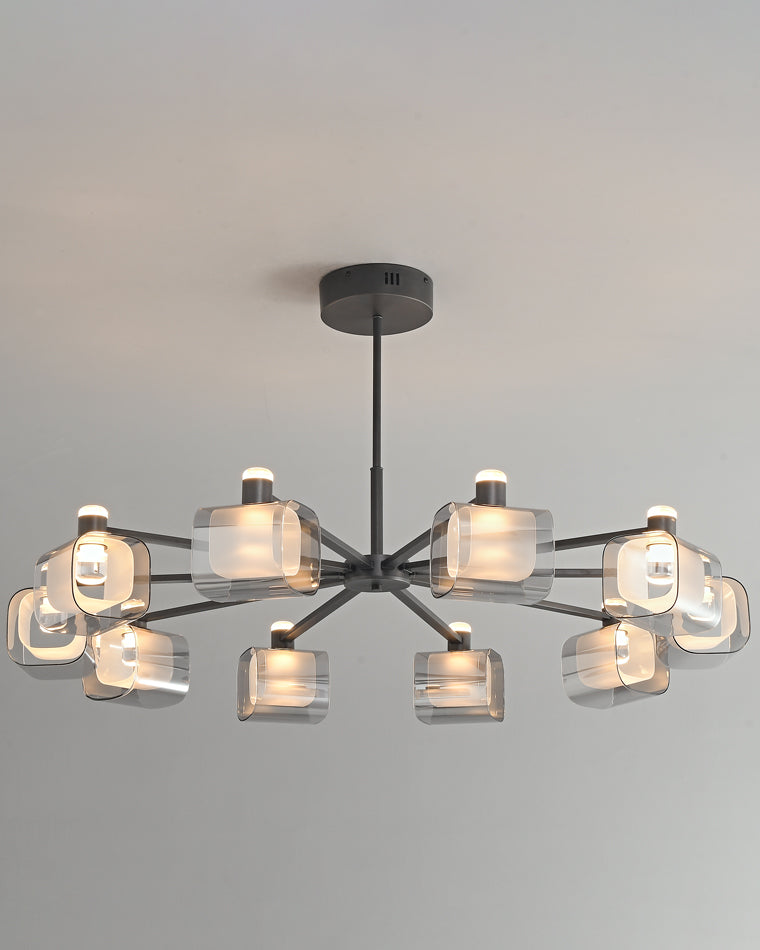 Diff Hollow Rectangular Glass Chandelier-DF2223