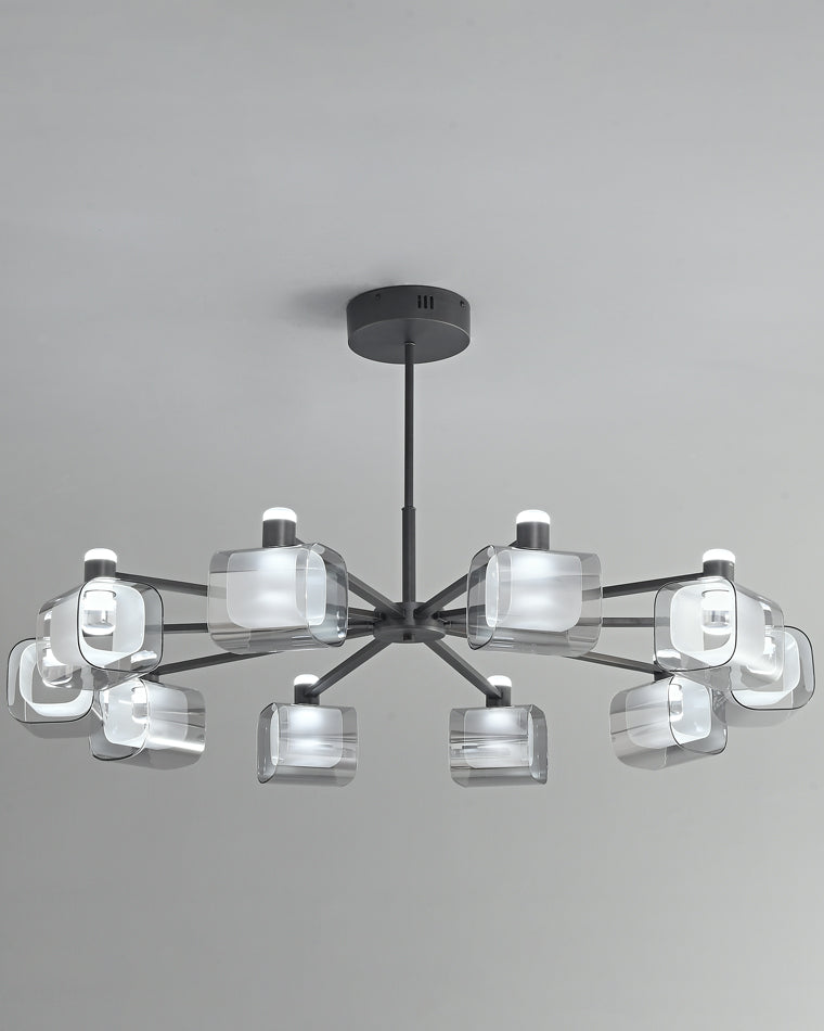 Diff Hollow Rectangular Glass Chandelier-DF2223
