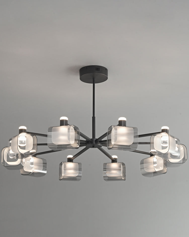 Diff Hollow Rectangular Glass Chandelier-DF2223