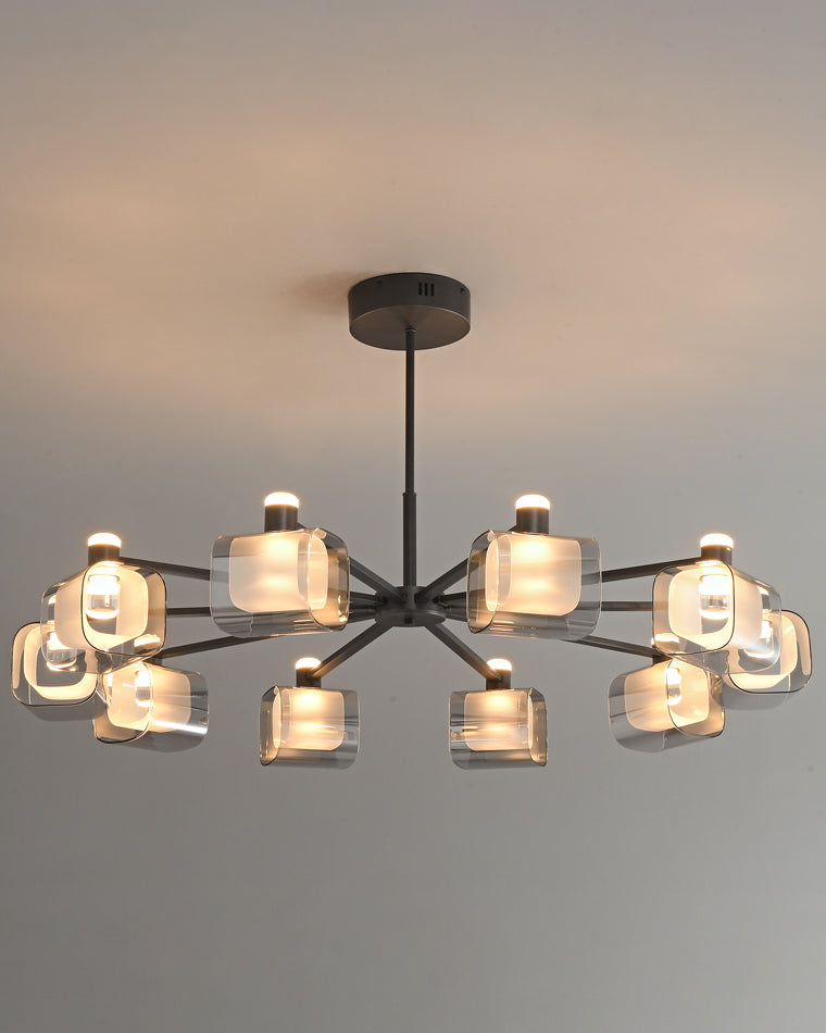 Diff Hollow Rectangular Glass Chandelier-DF2223