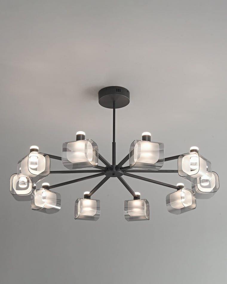 Diff Hollow Rectangular Glass Chandelier-DF2223