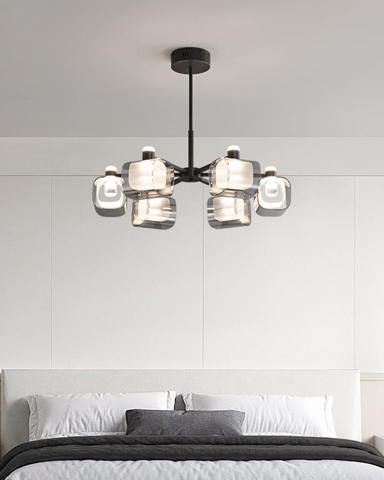 Diff Hollow Rectangular Glass Chandelier-DF2223