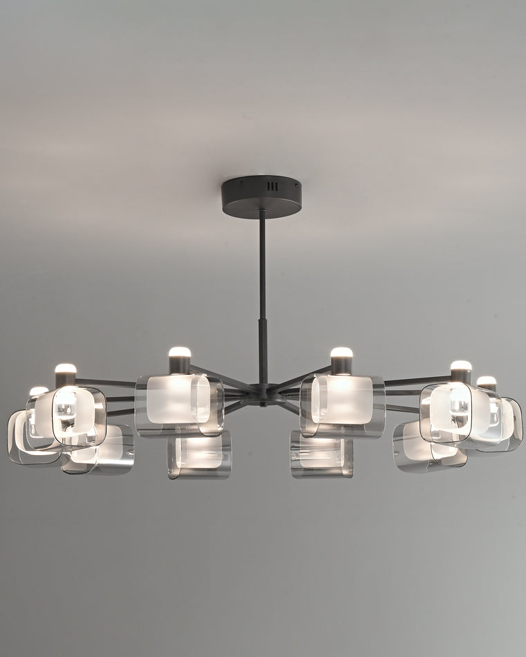Diff Hollow Rectangular Glass Chandelier-DF2223