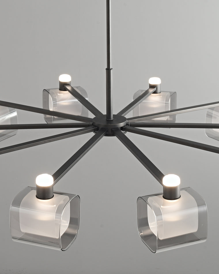 Diff Hollow Rectangular Glass Chandelier-DF2223