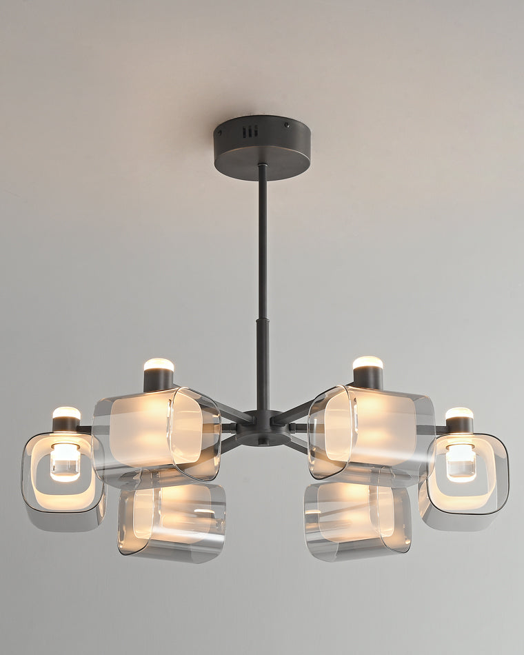 Diff Hollow Rectangular Glass Chandelier-DF2223