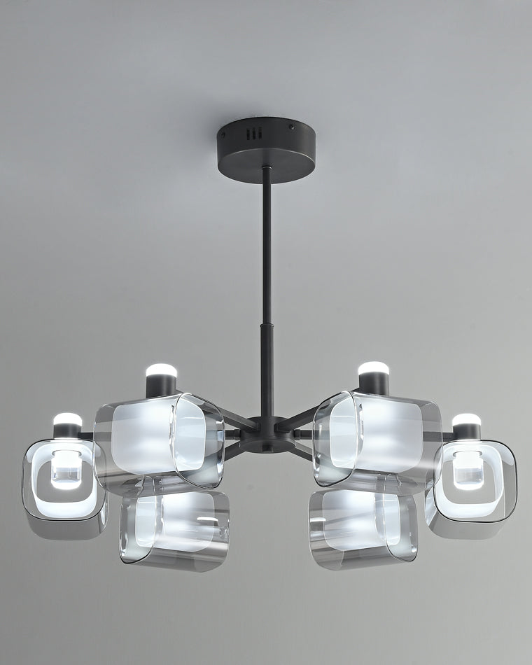 Diff Hollow Rectangular Glass Chandelier-DF2223