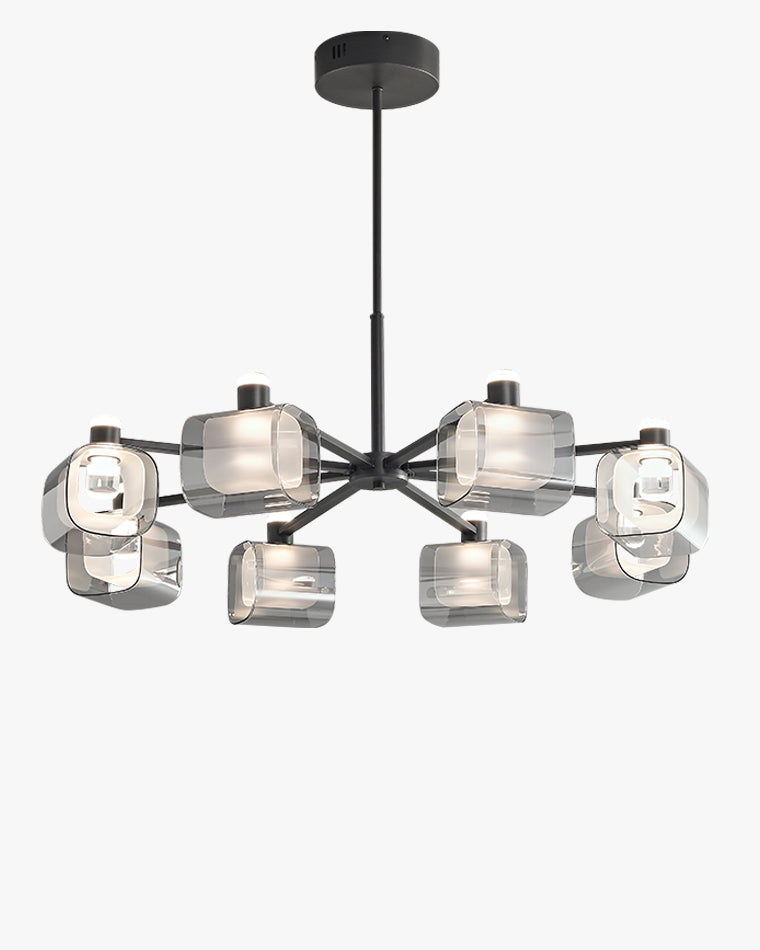Diff Hollow Rectangular Glass Chandelier-DF2223